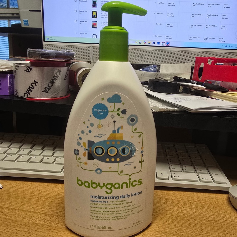 Babyganics Moisturizing Daily Lotion Fragrance Free 17oz Pump Bottle Submarine
